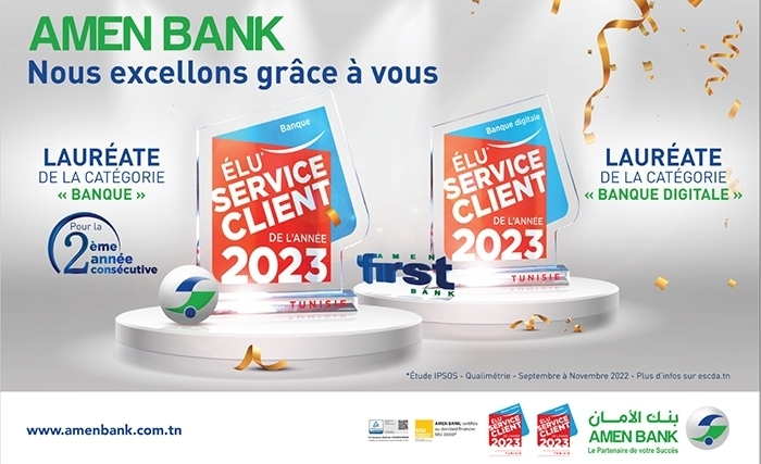Amen Bank et Amen First Bank remportent le prestigieux label «Elu Service Client De l’Année 2023» 