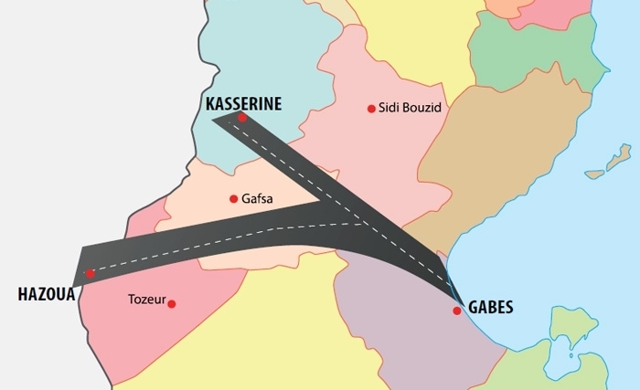 Voies express transversales: Hazoua-Gabès et Kasserine-Gabès