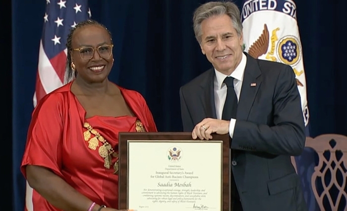 Saadia Mosbah, lauréate du Prix du Secrétaire d'État américain pour les champions de la lutte contre le racisme dans le monde 