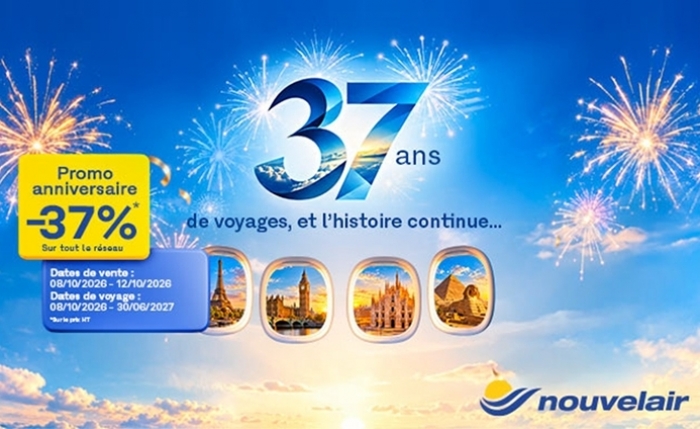 37 ans, 37 %: nouvelair lance sa promo anniversaire